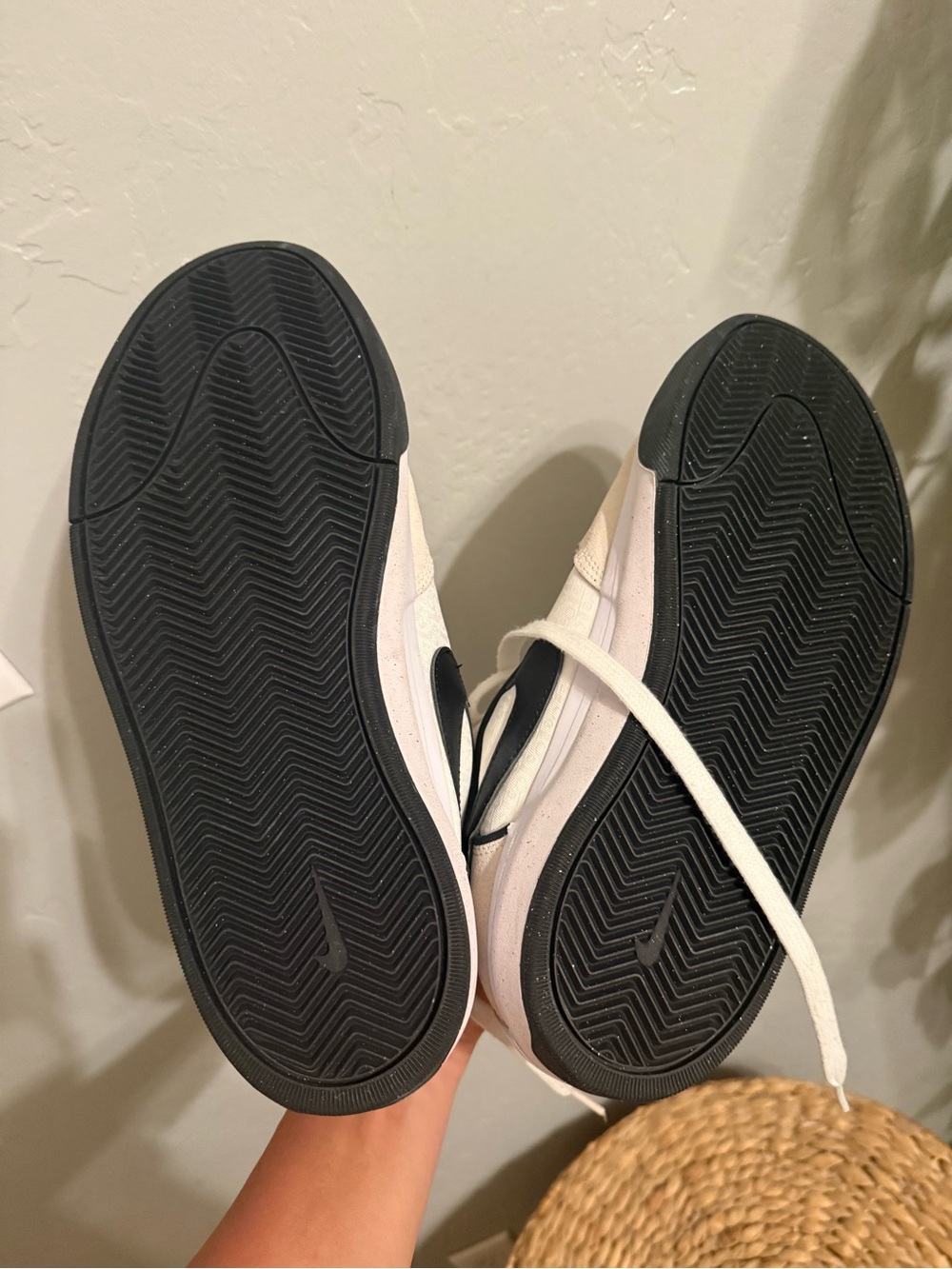Nike Cream and Black Mid-Top Athletic Sneakers - Picture 5 of 5
